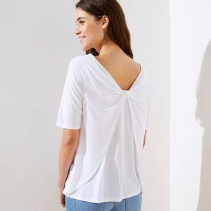 NWT Loft White Tee with Knot Back Detail